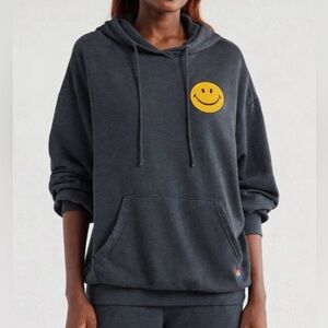 Aviator Nation Smiley Blue Hoodie Size Small